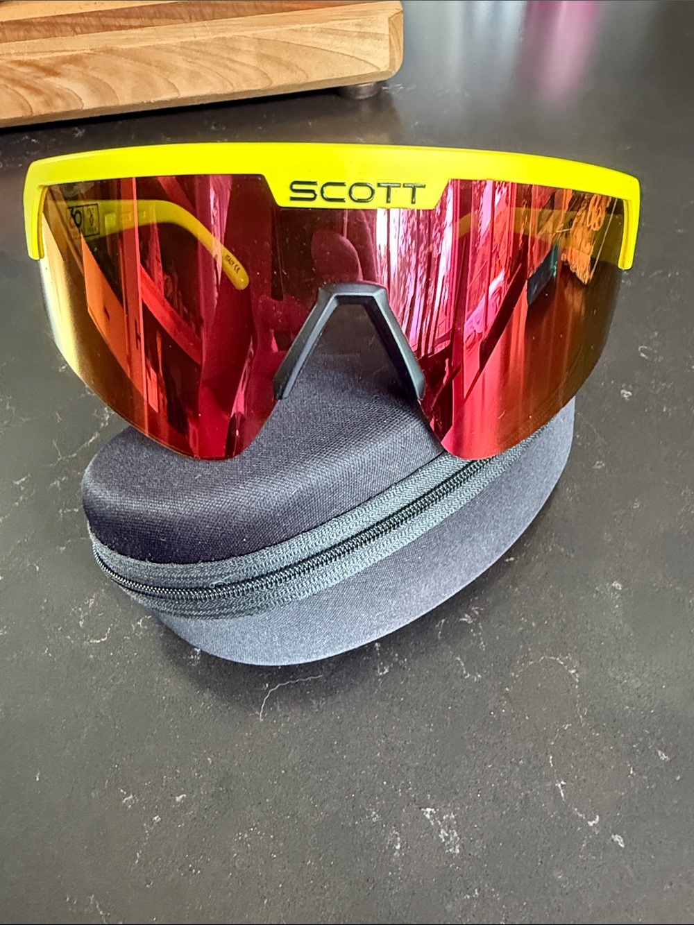 Scott Yellow Sunglasses with Red Mirror Lens